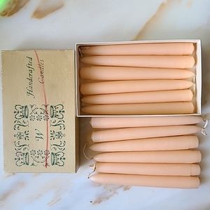 Williamsburg Soap and Candle Co. 8in Tapers. Peach. Unscented